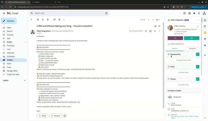 Contact and company tabs demo