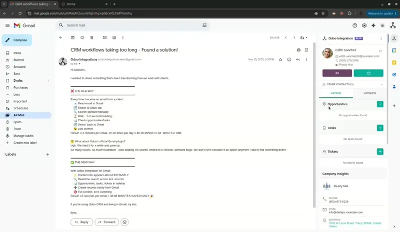 Contact and company tabs demo