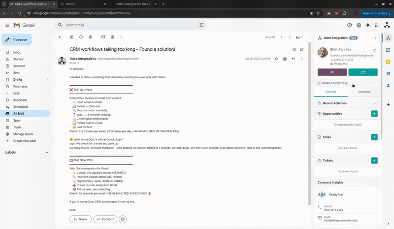 Switch between contacts demo